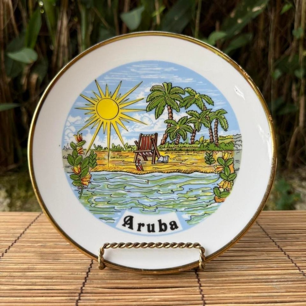 Aruba Souvenir Decorative Plate 7.5" Made‎ In Germany Home Decor Travel